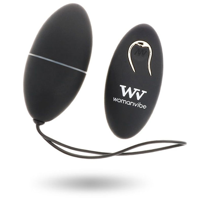WOMANVIBE - ALSAN EGG TELECOMMANDE NOIR SILICONE NOIR - Concombre Boutique