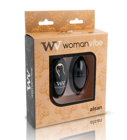 WOMANVIBE - ALSAN EGG TELECOMMANDE NOIR SILICONE NOIR - Concombre Boutique