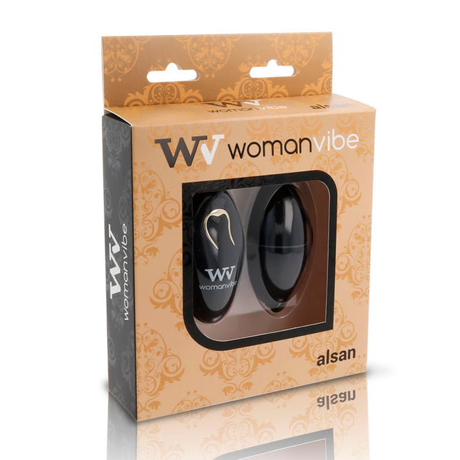 WOMANVIBE - ALSAN EGG TELECOMMANDE NOIR SILICONE NOIR - Concombre Boutique