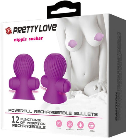 PRETTY LOVE - STIMULATEURS DE NIPPLE 12 MODES VIBRATION LILAS by PRETTY LOVE SMART