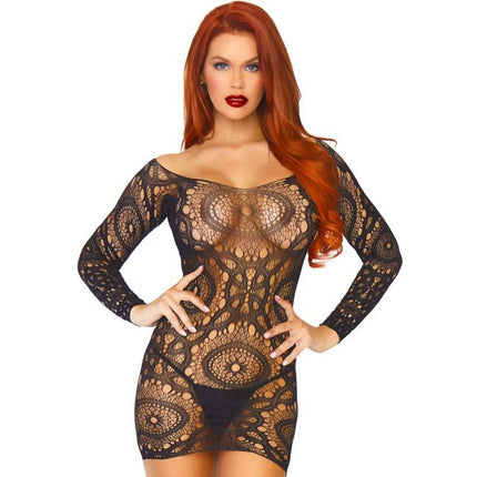 LEG AVENUE - MINI-ROBE EN DENTELLE MANCHES LONGUES TAILLE UNIQUE by LEG AVENUE DRESSES