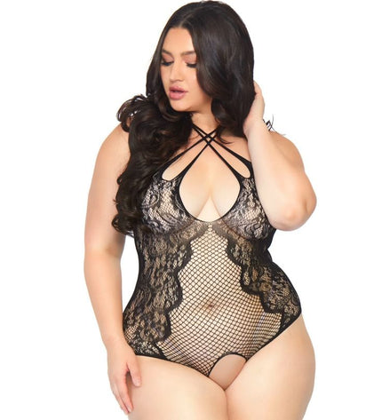 LEG AVENUE - TEDDY SANS CROTHLESS 1X-2X by LEG AVENUE TEDDIES