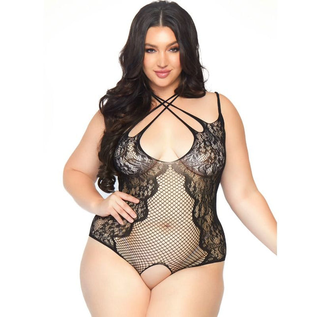 LEG AVENUE - TEDDY SANS CROTHLESS 1X-2X by LEG AVENUE TEDDIES