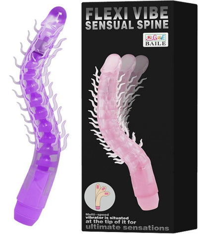 BAILE - FLEXI VIBE SENSUAL SPINE GODE VIBRANT PLIABLE LILAS 23.5 CM - Concombre Boutique