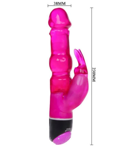 BAILE - VIBRATEUR FANTASY WAVES OF PLEASURE AVEC LAPIN LILAS 23 CM - Concombre Boutique