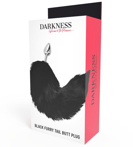 DARKNESS - PLUG ANAL ARGENT 8 CM AVEC QUEUE NOIRE by DARKNESS ANAL
