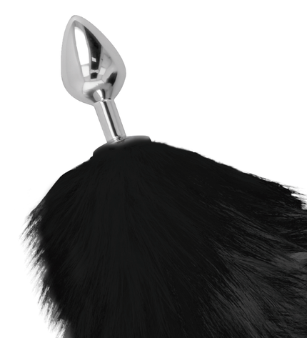 DARKNESS - PLUG ANAL ARGENT 8 CM AVEC QUEUE NOIRE by DARKNESS ANAL