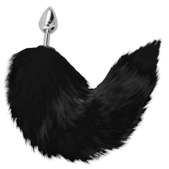 DARKNESS - PLUG ANAL ARGENT 8 CM AVEC QUEUE NOIRE by DARKNESS ANAL
