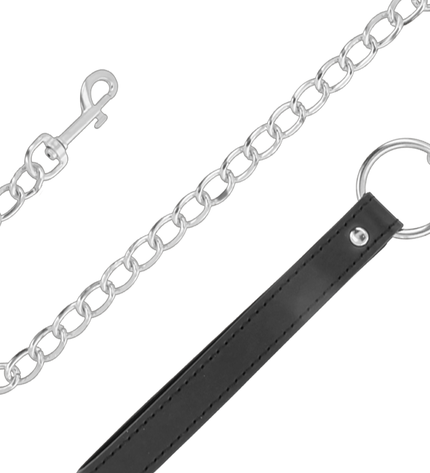 DARKNESS - COLLIER DE POSTURE CONFORTABLE AVEC CHAÎNE EN CUIR by DARKNESS BONDAGE