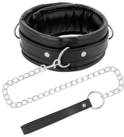 DARKNESS - COLLIER EN CUIR SOUPLE AVEC CHAÎNE by DARKNESS BONDAGE