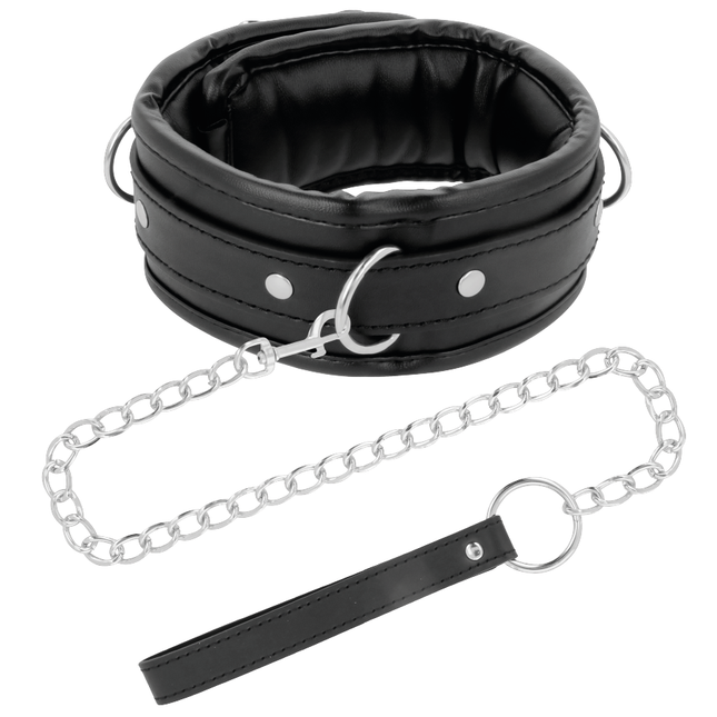 DARKNESS - COLLIER EN CUIR SOUPLE AVEC CHAÎNE by DARKNESS BONDAGE