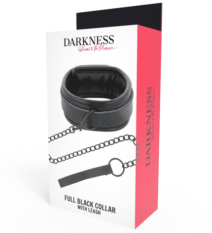 DARKNESS - COLLIER NOIR AVEC CHAÎNE by DARKNESS BONDAGE