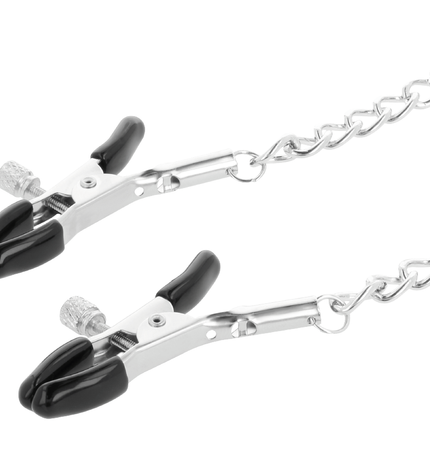 DARKNESS - COLLIER AVEC PINCES NIPPLE NOIR by DARKNESS BONDAGE