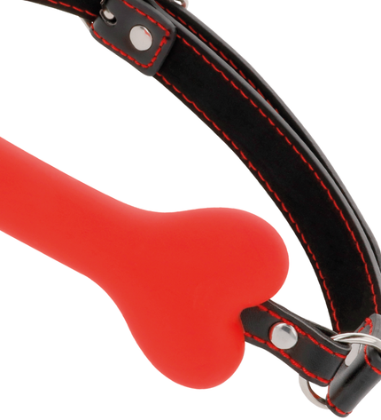 DARKNESS - BÂILLON EN SILICONE À OS ROUGE by DARKNESS BONDAGE
