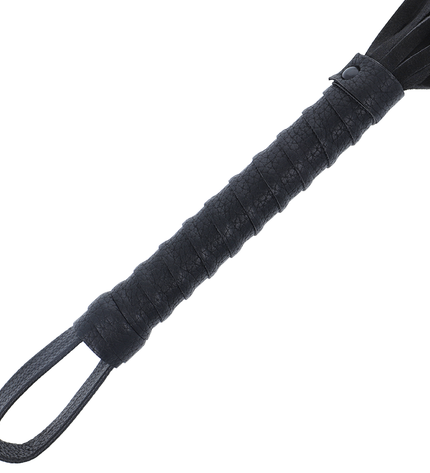 DARKNESS - FOUET DE BONDAGE NOIR AVEC MANCHE EN CUIR by DARKNESS SENSATIONS