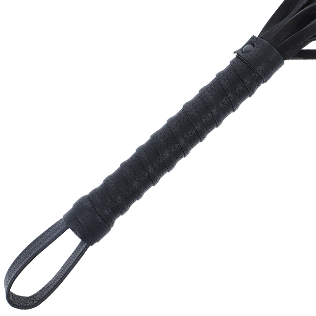 DARKNESS - FOUET DE BONDAGE NOIR AVEC MANCHE EN CUIR by DARKNESS SENSATIONS