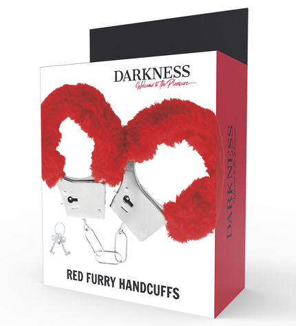 DARKNESS - MENOTTES EN MÉTAL DOUBLÉES ROUGES by DARKNESS BONDAGE