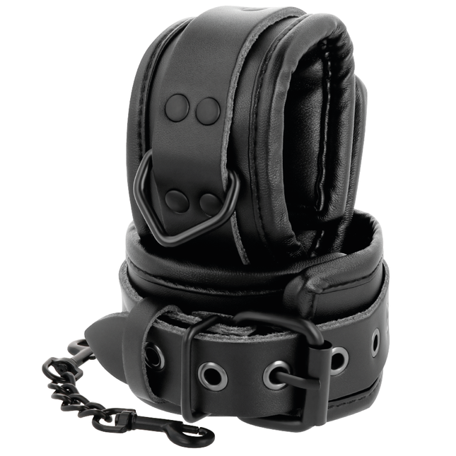 DARKNESS - MENOTTES RÉGLABLES EN CUIR NOIR by DARKNESS BONDAGE