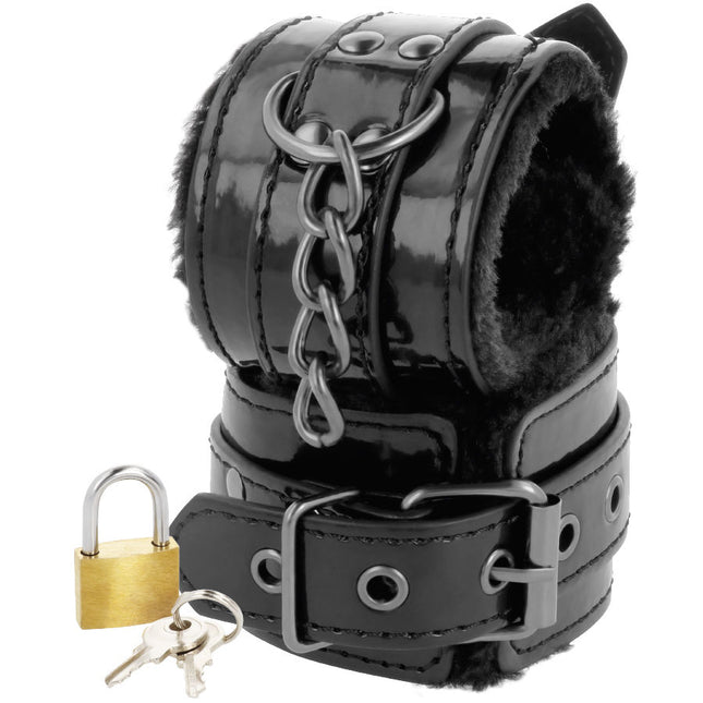 DARKNESS - MENOTTES AJUSTABLES EN CUIR NOIR AVEC CADENAS by DARKNESS BONDAGE
