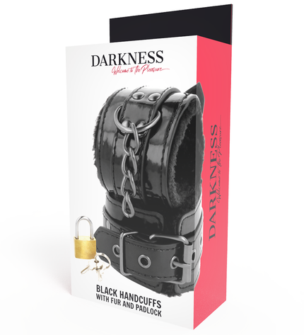 DARKNESS - MENOTTES AJUSTABLES EN CUIR NOIR AVEC CADENAS by DARKNESS BONDAGE