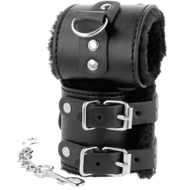 DARKNESS - MENOTTES AJUSTABLES EN CUIR NOIR AVEC DOUBLURE by DARKNESS BONDAGE