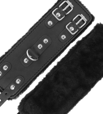 DARKNESS - MENOTTES AJUSTABLES EN CUIR NOIR AVEC DOUBLURE by DARKNESS BONDAGE
