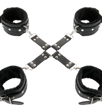 DARKNESS - MENOTTES EN CUIR POUR PIEDS ET MAINS NOIR by DARKNESS BONDAGE