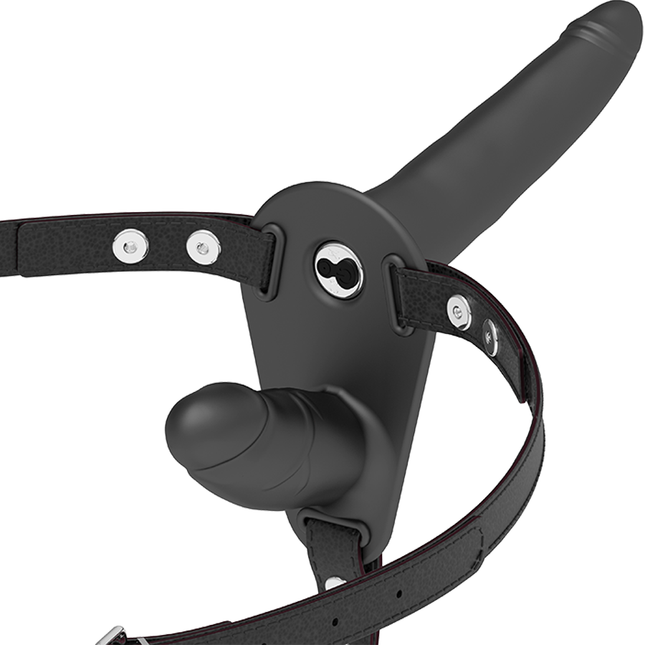 FETISH SUBMISSIVE HARNESS - VIBRATEUR NOIR DOUBLE PÉNÉTRATION by FETISH SUBMISSIVE HARNESS
