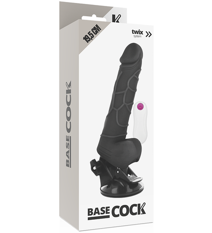 BASECOCK - VIBRATEUR RÉALISTE TÉLÉCOMMANDE NATUREL AVEC TESTICULES19.5 CM -O- 4 CM by BASECOCK