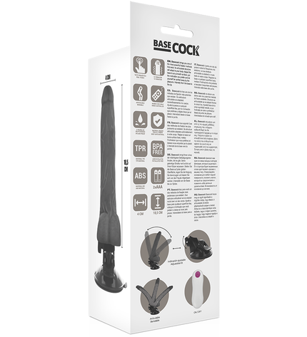 BASECOCK - VIBRATEUR ARTICULABLE TÉLÉCOMMANDE NATUREL 18.5 CM -O- 4 CM by BASECOCK