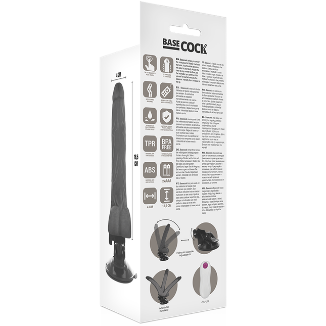 BASECOCK - VIBRATEUR ARTICULABLE TÉLÉCOMMANDE NATUREL 18.5 CM -O- 4 CM by BASECOCK