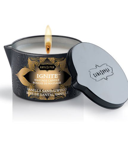 KAMASUTRA - BOUGIE DE MASSAGE VANILLE ET BOIS DE SANTAL 170 GR - Concombre Boutique