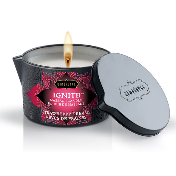 KAMASUTRA - BOUGIE DE MASSAGE FRAISE RÊVES 170 GR - Concombre Boutique