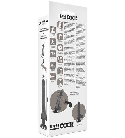 BASECOCK - VIBRATEUR RÉALISTE 2-1 NATUREL 18.5 CM -O- 4 CM by BASECOCK
