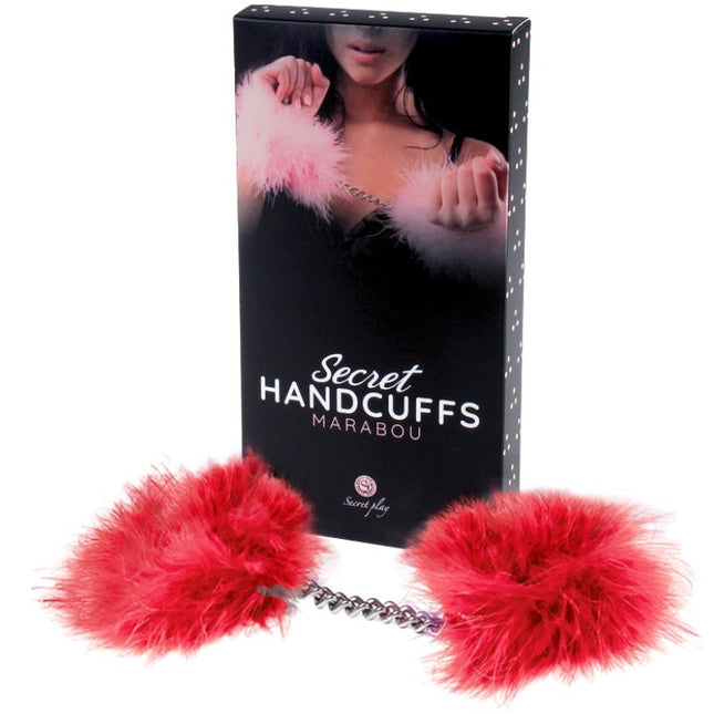 SECRETPLAY - MENOTTES MARABOU ROUGE - Concombre Boutique