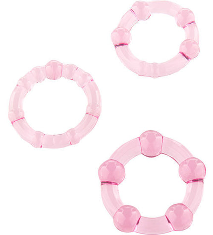 SEVEN CREATIONS - ENSEMBLE DE TROIS ANNEAUX PÉNIS ROSE by SEVEN CREATIONS