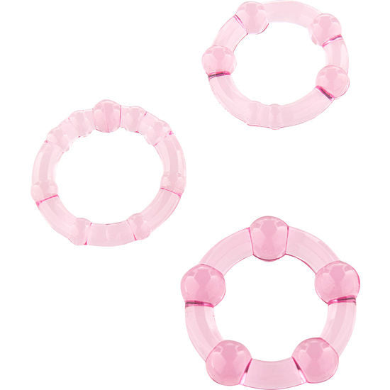 SEVEN CREATIONS - ENSEMBLE DE TROIS ANNEAUX PÉNIS ROSE by SEVEN CREATIONS