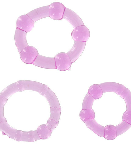 SEVEN CREATIONS - ENSEMBLE DE TROIS ANNEAUX PÉNIS LILAS by SEVEN CREATIONS