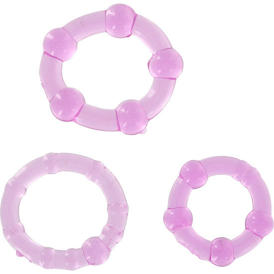 SEVEN CREATIONS - ENSEMBLE DE TROIS ANNEAUX PÉNIS LILAS by SEVEN CREATIONS
