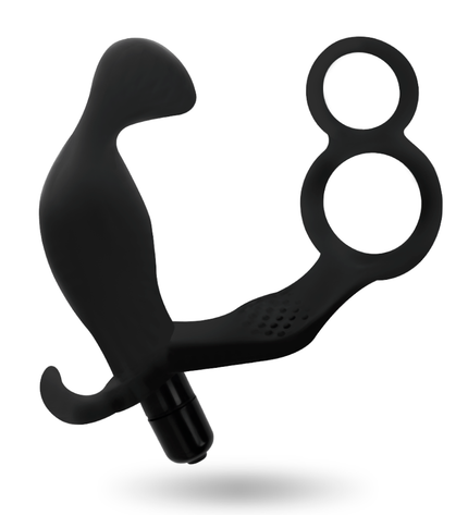 ADDICTED TOYS - PLUG ANAL AVEC DOUBLE ANNEAU PÉNIS ET TESTICULES NOIR by ADDICTED TOYS