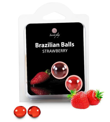 SECRETPLAY - 2 BOULES BRÉSILIENNES FRAISE - Concombre Boutique