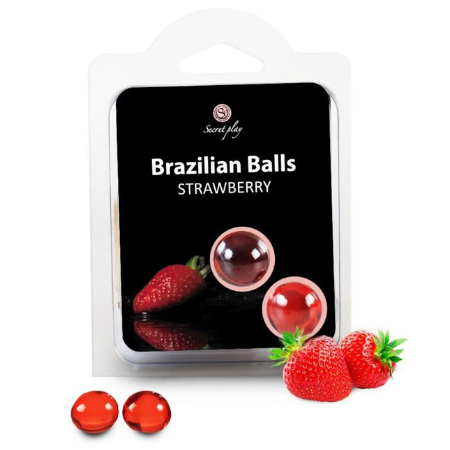 SECRETPLAY - 2 BOULES BRÉSILIENNES FRAISE - Concombre Boutique
