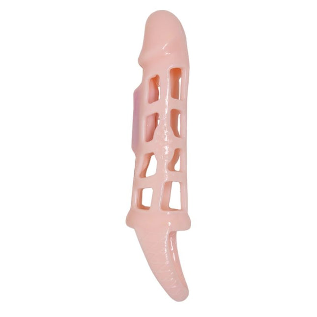 BAILE - COUVERTURE DEXTENSION DE PÉNIS AVEC VIBRATION ET SANGLE NATURELLE 13,5 CM by BAILE FOR HIM