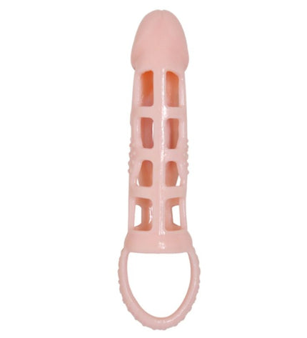 BAILE - COUVERTURE DEXTENSION DE PÉNIS AVEC VIBRATION ET SANGLE NATURELLE 13,5 CM by BAILE FOR HIM