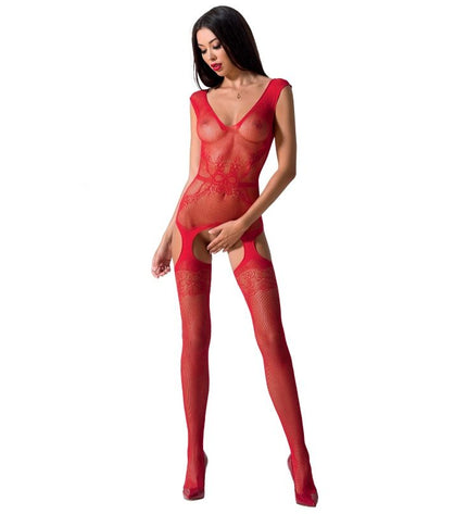 PASSION - FEMME BS062 BODYSTOCKING ROUGE TAILLE UNIQUE by PASSION WOMAN