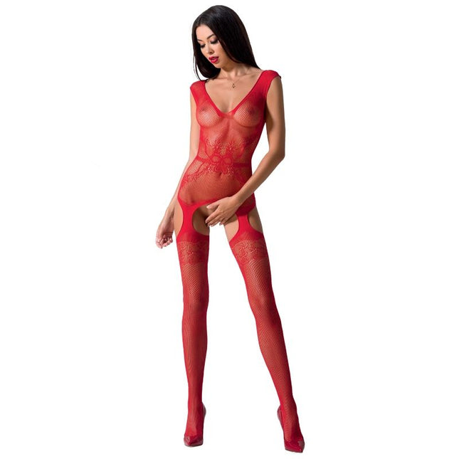 PASSION - FEMME BS062 BODYSTOCKING ROUGE TAILLE UNIQUE by PASSION WOMAN