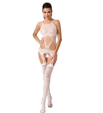 PASSION - FEMME BS047 BODYSTOCKING BLANC TAILLE UNIQUE by PASSION WOMAN