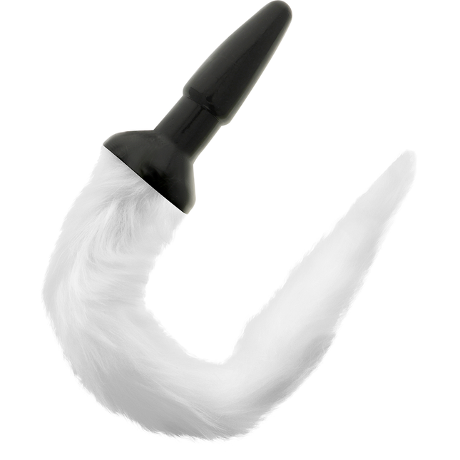 DARKNESS - PLUG ANAL EN SILICONE AVEC QUEUE BLANCHE by DARKNESS ANAL