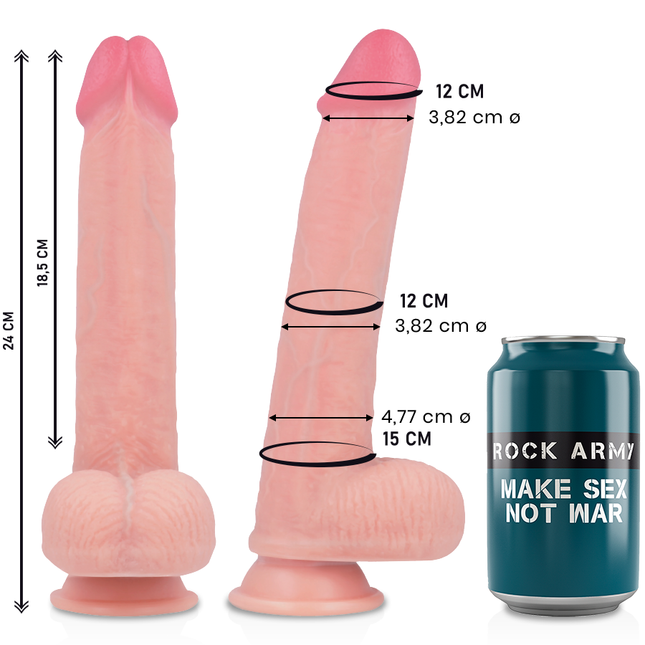 ROCKARMY - LIQUIDE SILICONE PREMIUM KINGCOBRA RÉALISTE 24 CM -O- 4.77 CM by ROCK ARMY