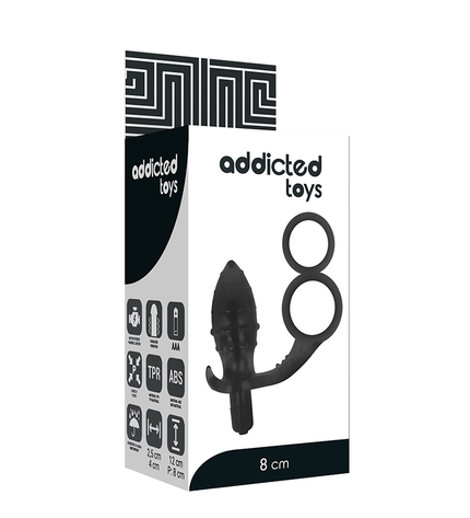 ADDICTED TOYS - PLUG ANAL AVEC DOUBLE ANNEAU NOIR by ADDICTED TOYS